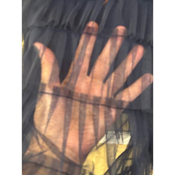 Navy blue tulle layered maxiskirt, OS, whimsigoth, sheer, flowy, dark, moody - Picture 3 of 5